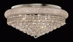 15 light polished chrome crystal flush mount ceiling light dressed with crystal balls