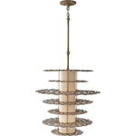 Burnished Silver Crystal Two-Light Fluorescent Pendant