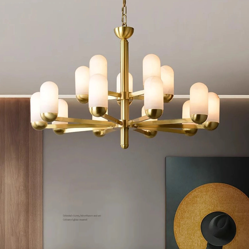 Moonshade Natural Marble Multi Light Chandelier
