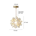 Glass Gardenia Petals Romantic Warm LED French Style Pendant Lights Fixture