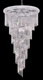 28 Light Spiral Crystal Chandelier chrome plated