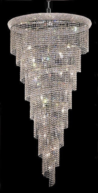 26 Light Spiral Crystal Chandelier chrome plated– YOVINO