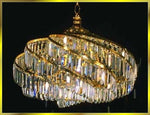 6 lights spiral crystal chandelier in gold plated finish