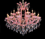 18 Light Maria Theresa crystal Chandelier in pink color