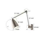 Swing Arm Wall Lamp Long 1 Bulb Rod Rocker Arm Wall Mounted Sconce with 3 Adjustable Joints
