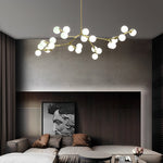 Nordic Style Modern Minimalist Cluster Metal Glass Chandelier ??Black & Gold Fixture