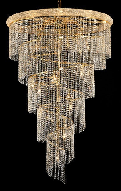 29 Light Spiral Crystal Chandelier gold plated– YOVINO