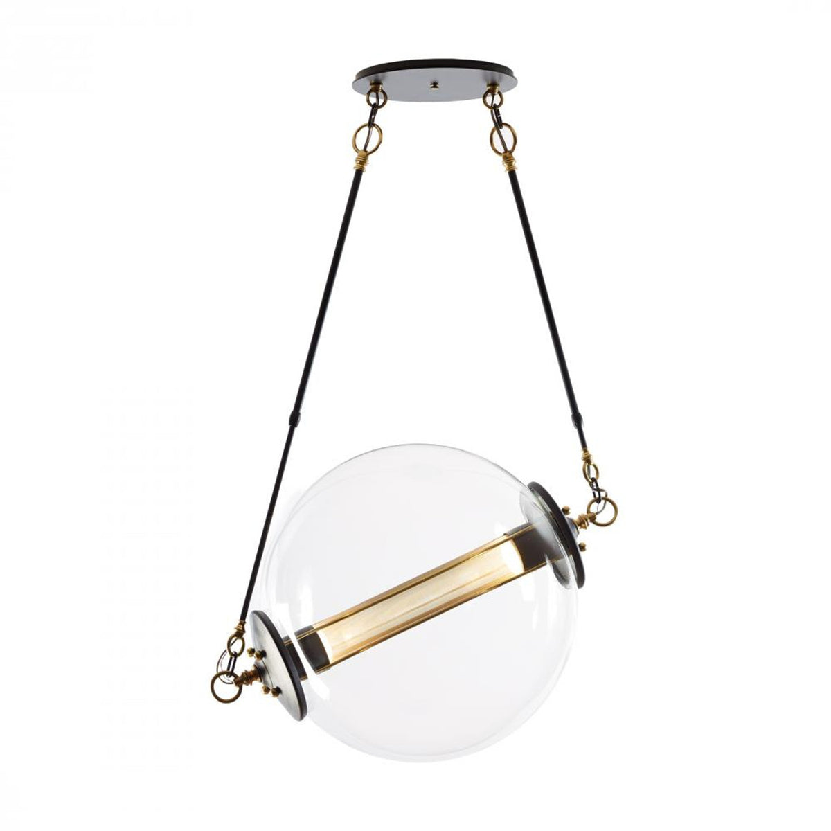 Bento Pendant, 1-Light, Standard Height, LED, Natural Iron, 32.8"W (138650-LED-STND-20-SH1974 39FGRY)