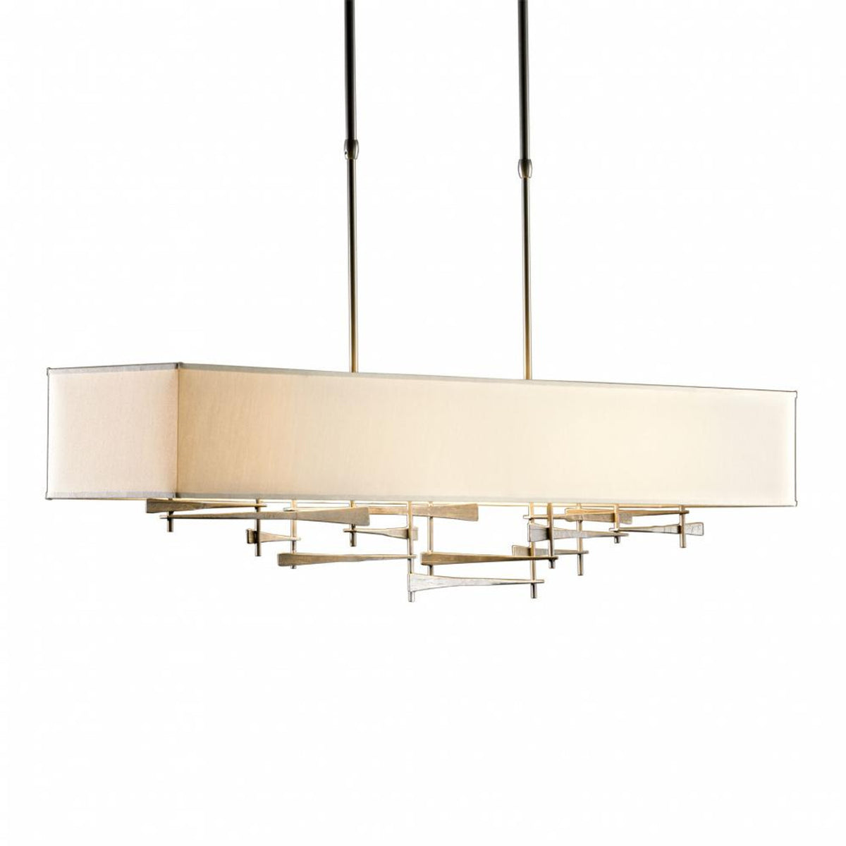 Plume Pendant, 1-Light, Standard Height, LED, Sterling Frame & Canopy, Sterling Plume, 49.1"W (135008-LED-STND-85-85 5D3TDH)