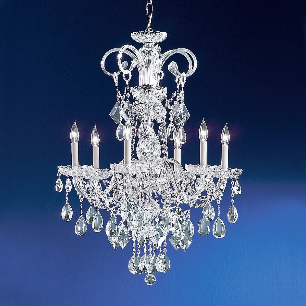 Polished chrome 6 Light Bohemiancrystal Chandelier