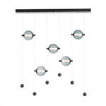 Aerial Pendant, 5-Light, Short Height, Black, Frosted Glass, 47.5"W (137865-SKT-SHRT-10-FD0626 4RY9H9)