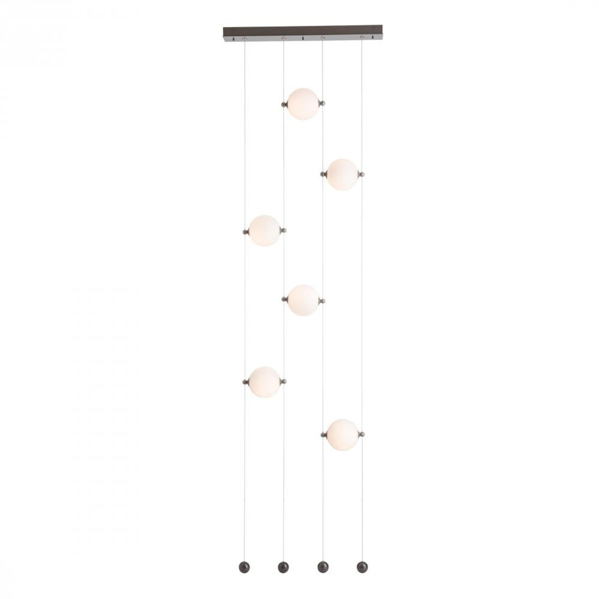 Abacus Pendant, 5-Light, Standard Height, LED, Dark Smoke, Abacus Opal Glass, 5.5"W (139050-LED-STND-07-GG0668 5CQEUH)