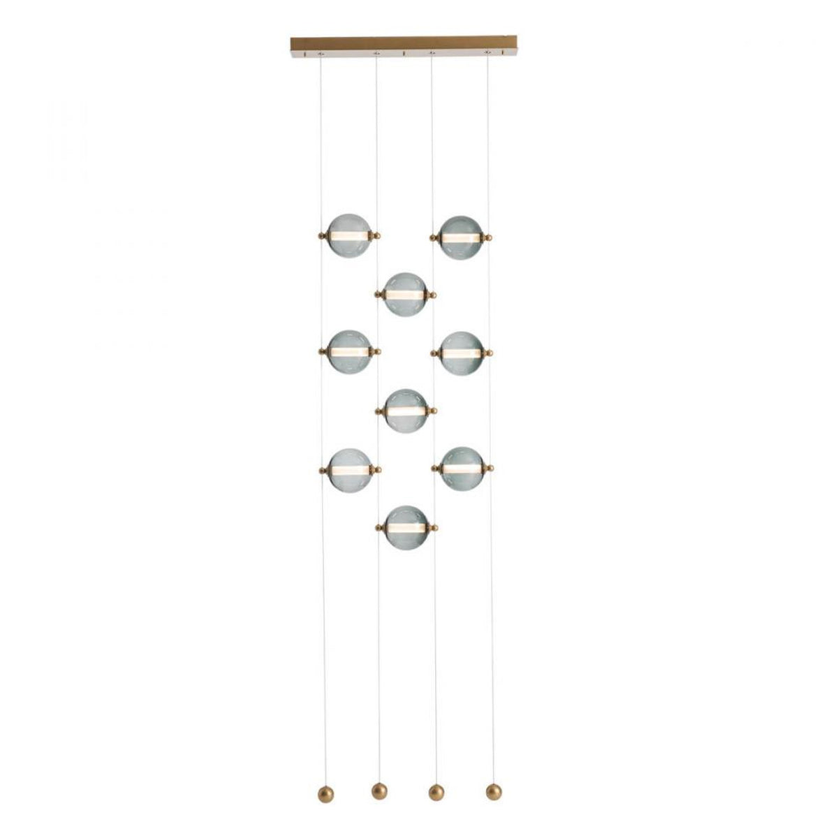 Abacus Pendant, 5-Light, Standard Height, LED, Soft Gold, Abacus Opal Glass, 5.5"W (139050-LED-STND-84-GG0668 5CQEUW)