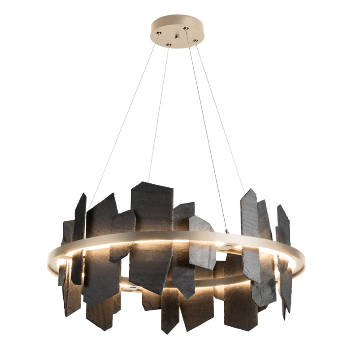 Ardesia Pendant, 1-Light, Standard Height, LED, Black, 38"W (139665-LED-STND-10-SL 5D9RTR)