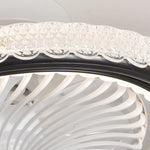 Round Mute Timing LED 3 Step Dimming Adjustable Bladeless Ceiling Fans