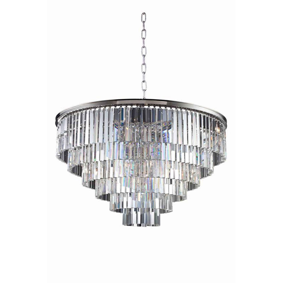 Sydney Polished Nickel Thirty-Two-Inch Pendant with Royal Cut Clear Crystals