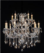 Polished chrome 15 Light Zinc Alloy crystal Chandelier