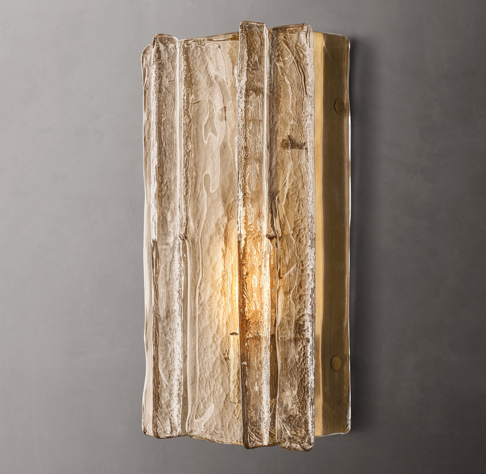 Lattice Smoke Glass Sconce 15"