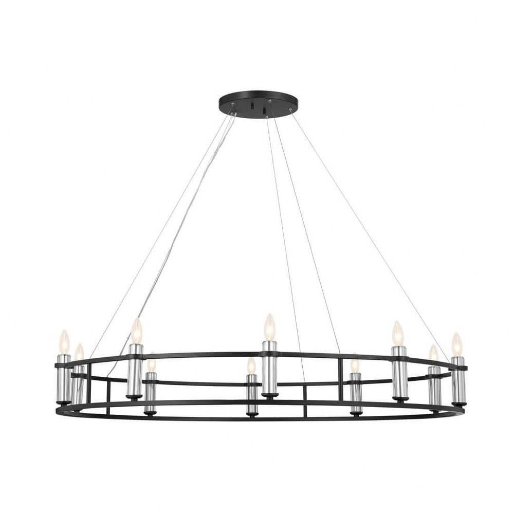 Bailey Street Home - 147-BEL-1284171 - Hitchings Leaze - 10 Light Chandelier In Traditional Style-6.5 Inches Tall and 50 Inches Wide