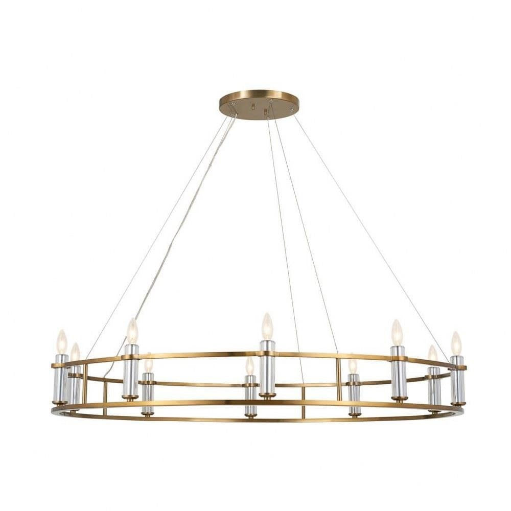 Bailey Street Home - 147-BEL-1284171 - Hitchings Leaze - 10 Light Chandelier In Traditional Style-6.5 Inches Tall and 50 Inches Wide