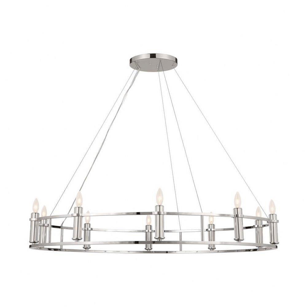 Bailey Street Home - 147-BEL-1284171 - Hitchings Leaze - 10 Light Chandelier In Traditional Style-6.5 Inches Tall and 50 Inches Wide
