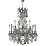 Pewter Fifteen-Light Chandelier with Clear Royal Cut Crystals