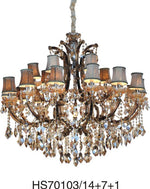 Maria Theresa crystal Chandelier in cognac finish