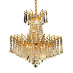 Gold Eight-Light Chandelier with Clear Royal Cut Crystals