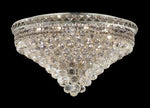 12 light polished chrome crystal flush mount ceiling light dressed with crystal balls