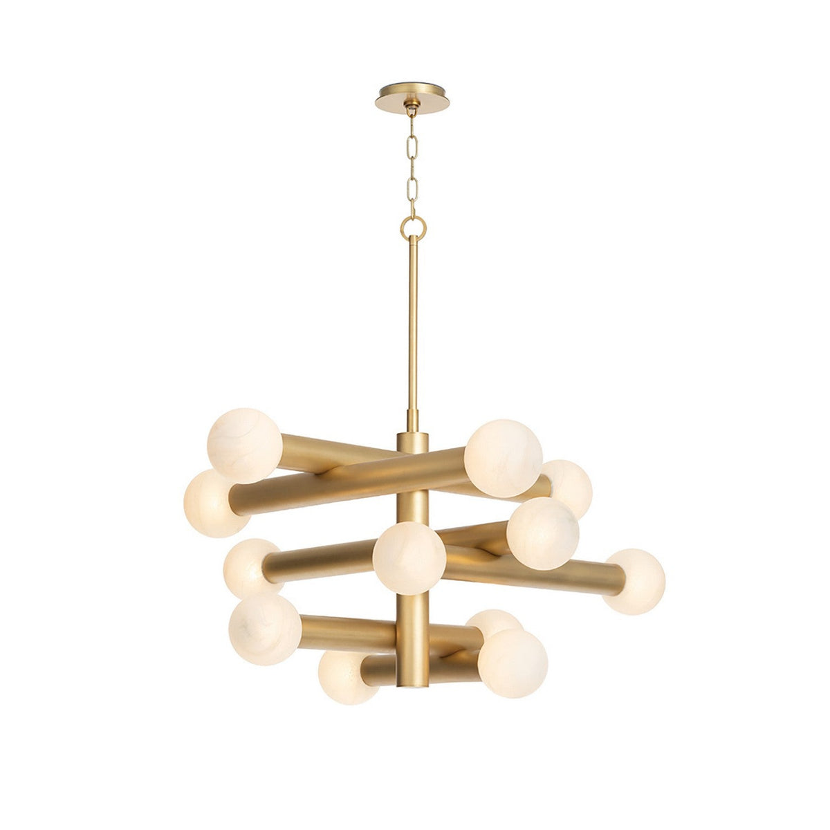 Dion LED Chandelier Natural Brass