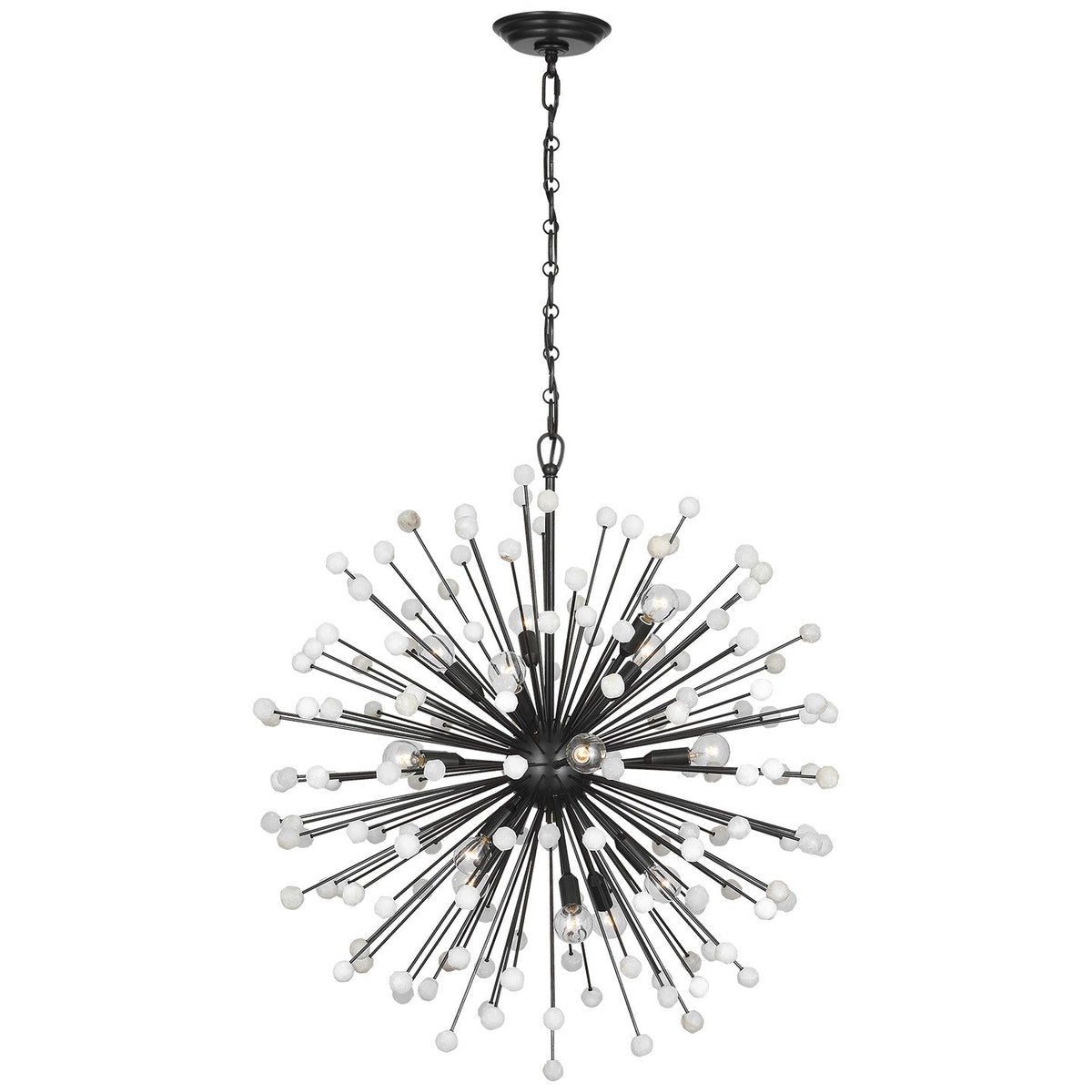 Lys LED Chandelier Bronze and Alabaster