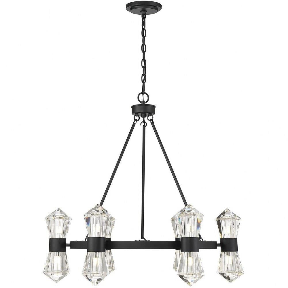 Bailey Street Home - 159-BEL-4636186 - Modern Twelve Light Chandelier in Matte Black Finish