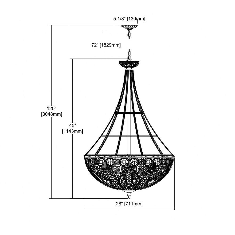 Bailey Street Home - 2499-BEL-2119040 - Traditional Ten Light Chandelier in Dark Bronze Finish
