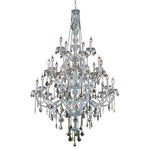 Verona Chrome Twenty-Five Light Chandelier with Golden Teak/Smoky Royal Cut Crystals