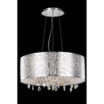 Mirage Chrome Six-Light Pendant with Royal Cut Crystal and Metal Shade