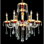 Gold Six-Light 24-Inch Chandelier with Royal Cut Clear Crystal