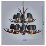Retro Antlers LED Chandelier Table Dining Room Kitchen Interior Lighting Fixture