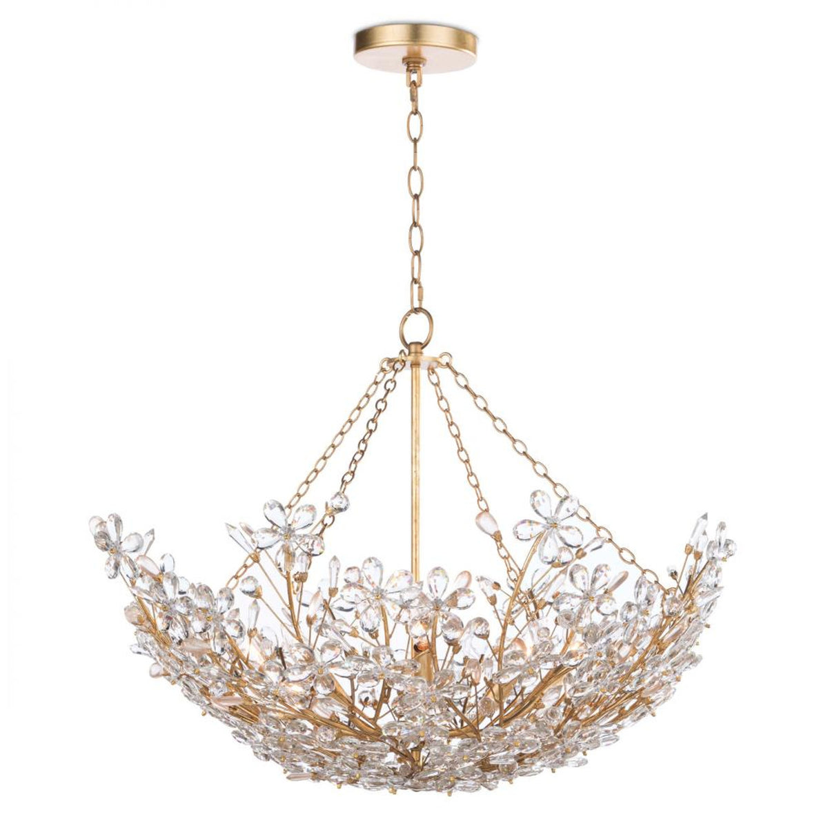 Cheshire Basin Chandelier, 6-Light, Gold Leaf, 27.5"W (16-1174GL 504X4XW)