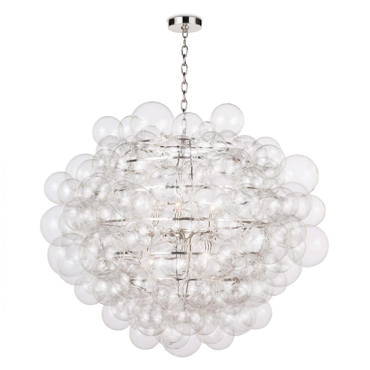 Poppy Glass Chandelier, 12-Light, Natural Brass, 38"H (16-1188CLR 504X5ZF)