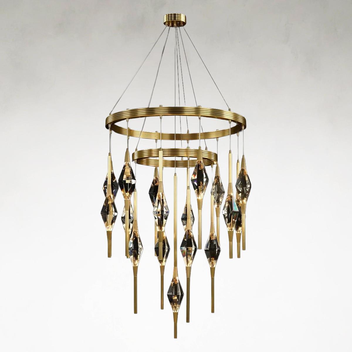 Sprezzaturas 17-Light 36-Inch Honeyed Brass Chandelier Ceiling Fixture