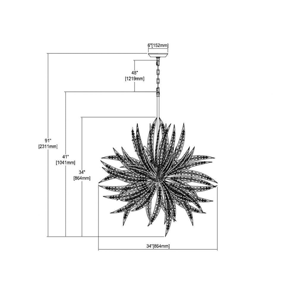 Elk Home - 16365/11 - Naples - 11 Light Chandelier in Modern/Contemporary Style with Coastal/Beach and Nature/Organic inspirations - 34 Inches tall and 34 inches wide