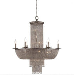 Antique Silver 16-Light Chandelier