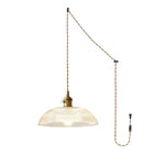 Ribbed Spiral Pendant Swag Light