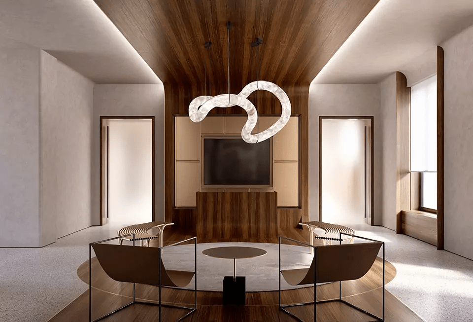 Ethereal Wave Alabaster Chandelier