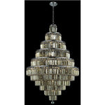 Maxim Chrome Thirty-Light Chandelier with Golden Teak/Smoky Royal Cut Crystals