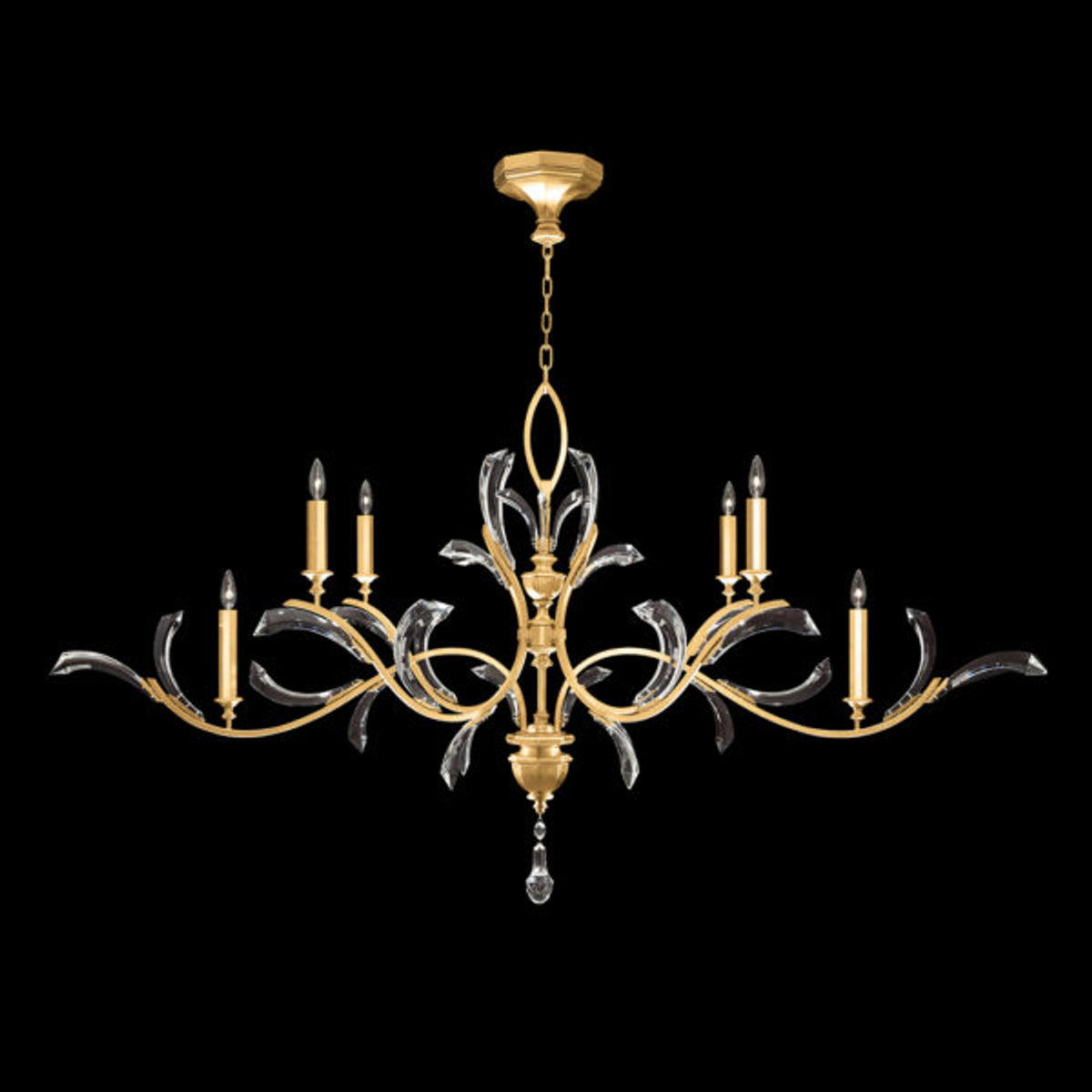 BEVELED ARCS 74" W Oblong Chandelier
