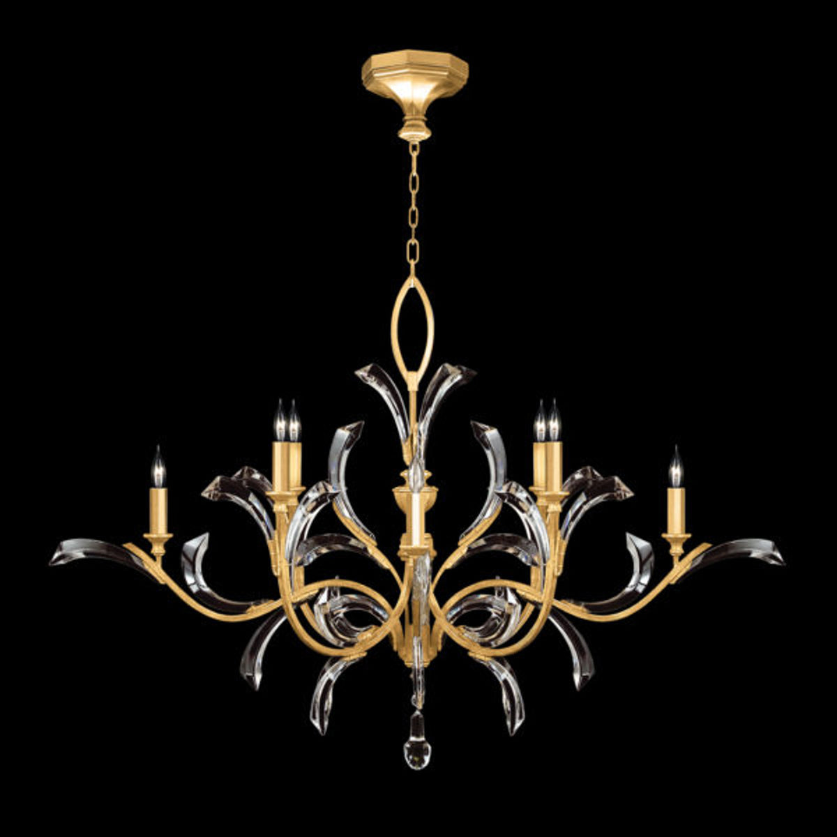 BEVELED ARCS 57" W Round Chandelier