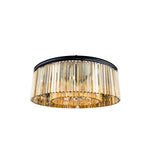 Sydney Mocha Brown Ten-Light Flushmount with Royal Cut Golden Teak Crystals