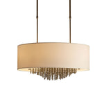 Bronze Four-Light Drum Pendant with Natural Anna Shade