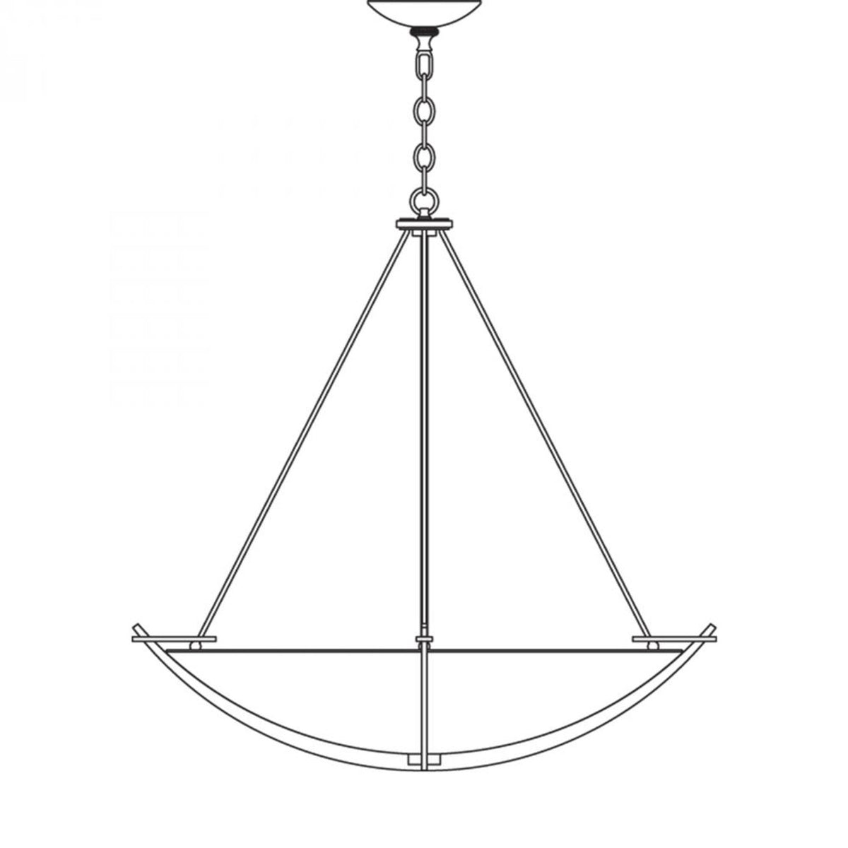 Compass Chandelier, 3-Light, Dark Smoke, Opal Glass, 34.2"W (194531-SKT-07-GG0170 X55N2)